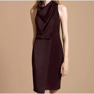 Halston Heritage Cowl Drape Dress Syrah Color